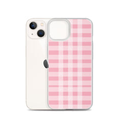 Pink Plaid Clear Case