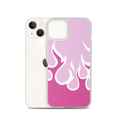 Pink Flames Clear Case