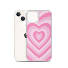 Pink Hearts Clear Case