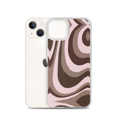 Brown Swirl Clear Case