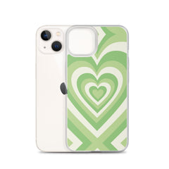 Green Heart Clear Case