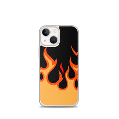 Orange Flames Clear Case