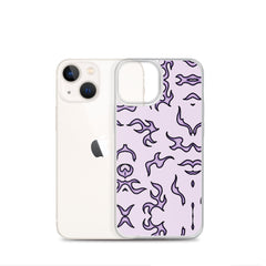 Purple Flame Clear Case