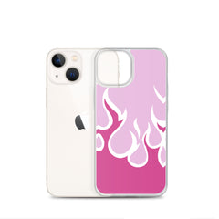 Pink Flames Clear Case