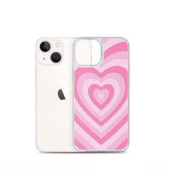 Pink Hearts Clear Case