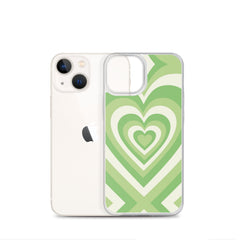 Green Heart Clear Case