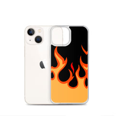 Orange Flames Clear Case