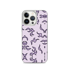 Purple Flame Clear Case