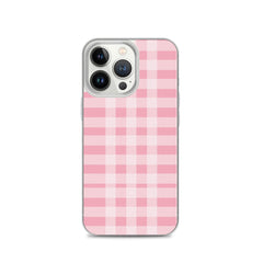 Pink Plaid Clear Case