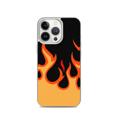 Orange Flames Clear Case