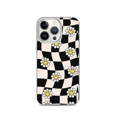 Checkered Smiling Daisies Clear Case