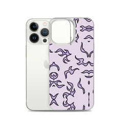 Purple Flame Clear Case