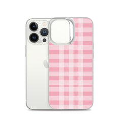 Pink Plaid Clear Case