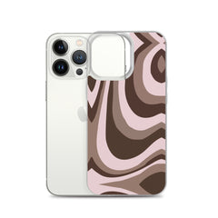 Brown Swirl Clear Case