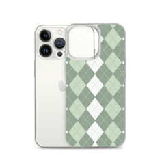 Green Argyle Clear Case