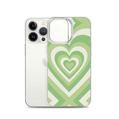 Green Heart Clear Case