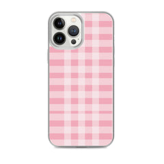 Pink Plaid Clear Case