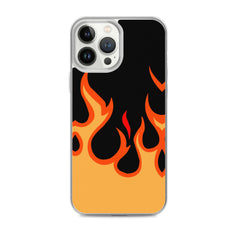 Orange Flames Clear Case