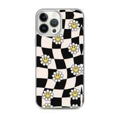 Checkered Smiling Daisies Clear Case