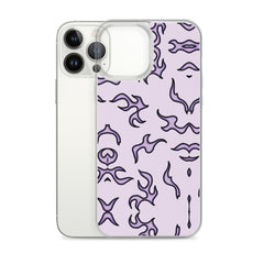 Purple Flame Clear Case