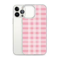 Pink Plaid Clear Case