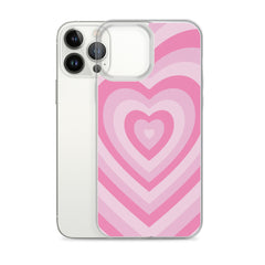 Pink Hearts Clear Case