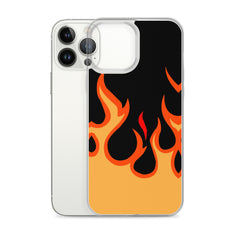 Orange Flames Clear Case