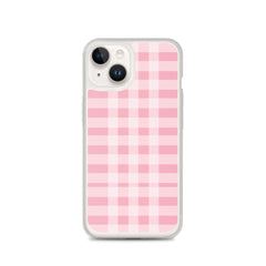 Pink Plaid Clear Case