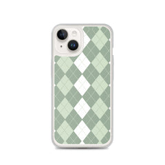 Green Argyle Clear Case