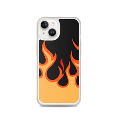 Orange Flames Clear Case