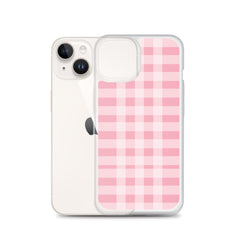 Pink Plaid Clear Case