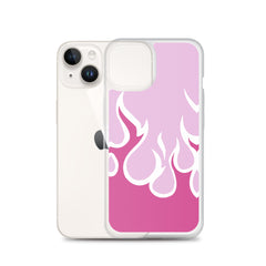 Pink Flames Clear Case