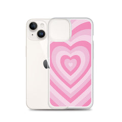 Pink Hearts Clear Case