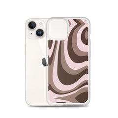 Brown Swirl Clear Case