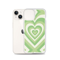 Green Heart Clear Case