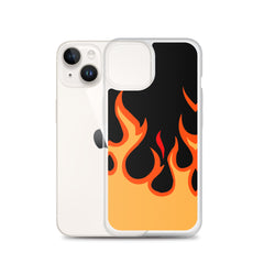 Orange Flames Clear Case