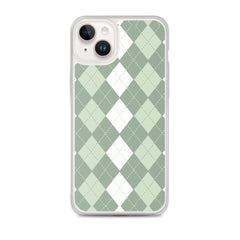 Green Argyle Clear Case