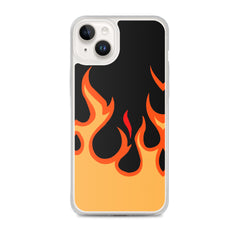 Orange Flames Clear Case