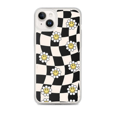 Checkered Smiling Daisies Clear Case