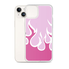 Pink Flames Clear Case