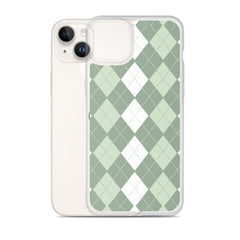 Green Argyle Clear Case