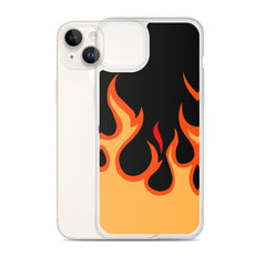 Orange Flames Clear Case