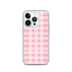 Pink Plaid Clear Case