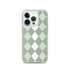 Green Argyle Clear Case