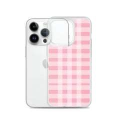 Pink Plaid Clear Case