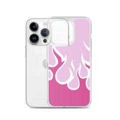 Pink Flames Clear Case