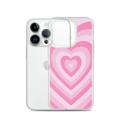 Pink Hearts Clear Case