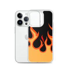 Orange Flames Clear Case