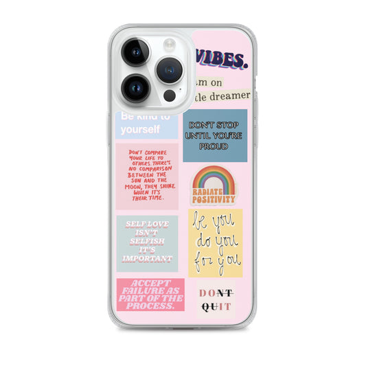 Positivity Stickers Clear Case