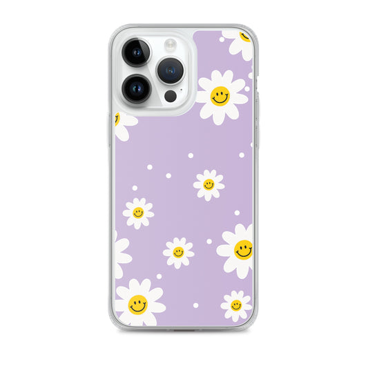 Purple Smiling Daisies Clear Case